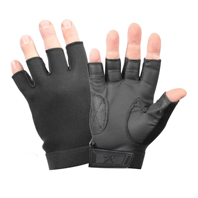 Rothco Black Fingerless Stretch Fabric Gloves - 3460