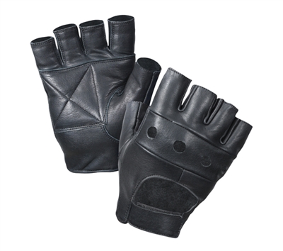 Rothco Black Leather Biker Gloves - 3498