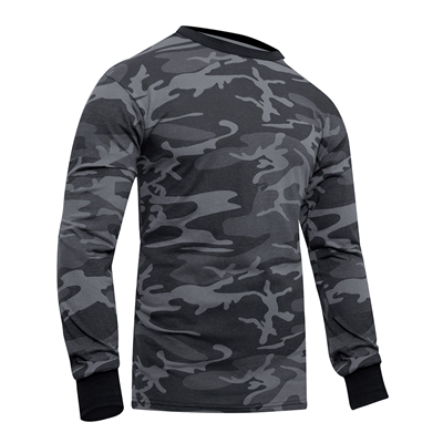 Rothco Long Sleeve Black Camo T-Shirt - 3918