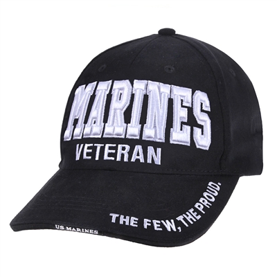 Rothco Black Deluxe Marines Vet Low Profile Cap 3956