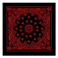 Rothco Black with Red Print Trainmen Bandana 4043