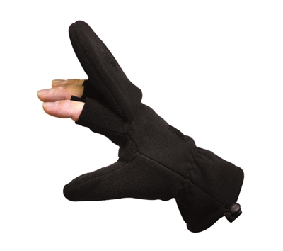 Rothco Black Fleece Fingerless Mittens - 4395