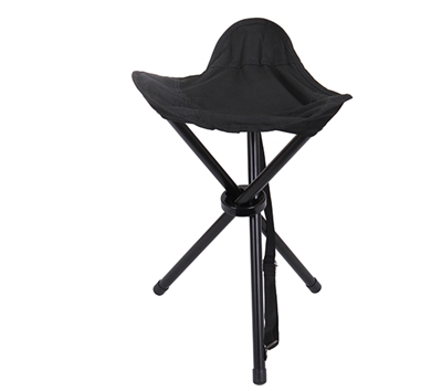 Rothco Black Collapsible Stool with Carry Strap - 4584