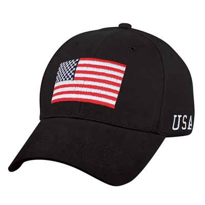 Rothco Black USA Flag Low Profile Cap 4619