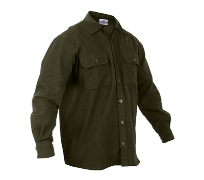 Rothco Olive Drab Solid Flannel Shirt - 4669