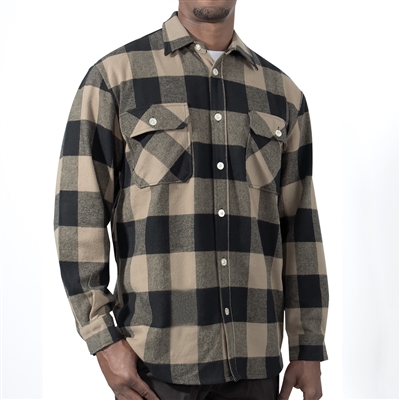 Rothco Coyote Heavyweight Plaid Flannel Shirt 47380