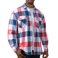 Rothco Red White Blue Heavyweight Plaid Flannel Shirt 47390