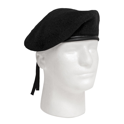 Rothco Military Style Black Wool Beret - 4907