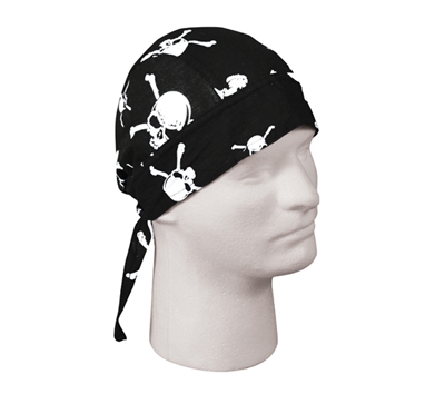 Rothco Black Skull  and  Crossbones Headwrap 5134