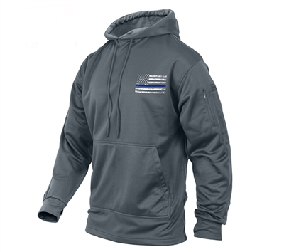 Rothco Grey Thin Blue Line Concealed Carry Hoodie 52075