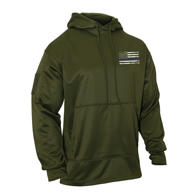 Rothco Olive Drab Thin Blue Line Hoodie - 52471