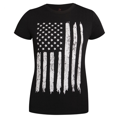 Rothco Womens Distressed US Flag Long T-Shirt 5983