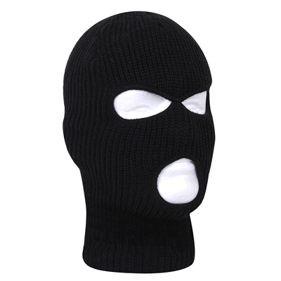 Rothco Black Fine Knit Three Hole Facemask - 5989