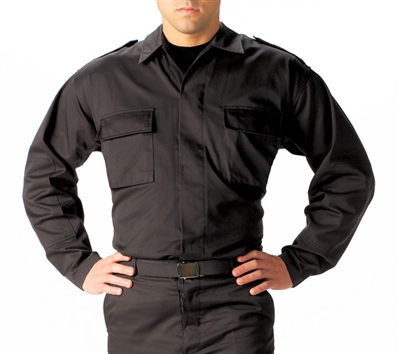 Rothco Black BDU 2-Pocket Tactical Shirt - 6350
