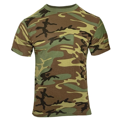Rothco Woodland Camo With Pocket T-Shirt - 6667