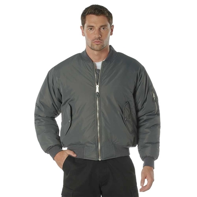 Rothco Gunmetal Grey Enhanced Nylon MA-1 Flight Jacket 72890