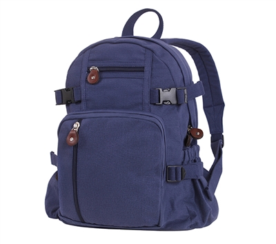 Rothco Navy Vintage Canvas Compact Backpack 8558