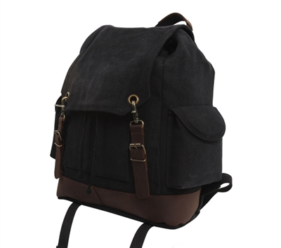 Rothco Black Vintage Expedition Rucksack - 8706