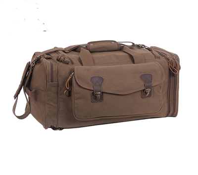 Rothco Brown Canvas Extended Stay Travel Duffle Bag - 8779