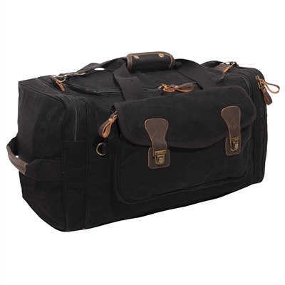 Rothco Black Canvas Extended Stay Travel Duffle Bag - 87790