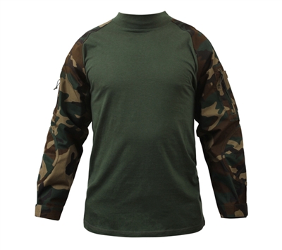 Rothco Woodland Camo Military Combat Shirt - 90025