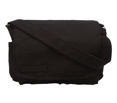 Rothco Black Classic Heavyweight Messenger Bag - 9118