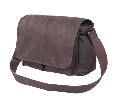 Rothco Brown Leather Classic Messenger Bag - 91480