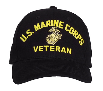 Rothco Black Marine Corps Veteran Cap - 9266