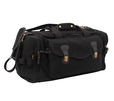 Rothco Black Canvas Long Weekend Bag - 9611