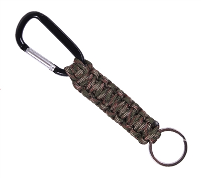 Rothco Woodland Paracord Keychain with Carabiner - 9803