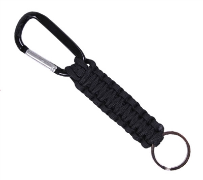 Rothco Black Paracord Keychain with Carabiner - 9808