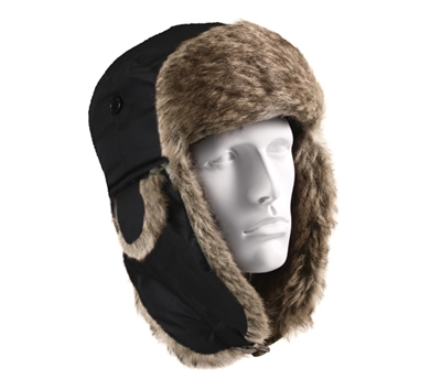 Rothco Black Fur Flyers Hat - 9870