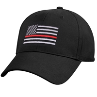 Rothco Black Thin Red Line Low Profile Cap 9896