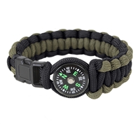 Rothco Black & Olive Drab Paracord Compass Bracelet - 999