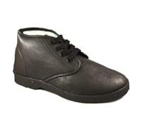 Zig-Zag Black Leather Chukka Shoes - 7219