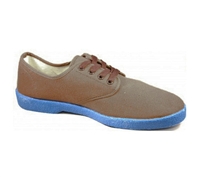 Zig-Zag Brown Sneaker with Blue Sole - 7222
