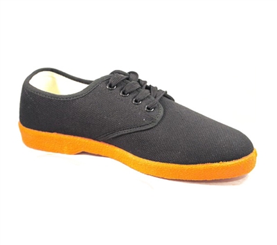 Zig-Zag Black Sneaker with Orange Sole - 7223