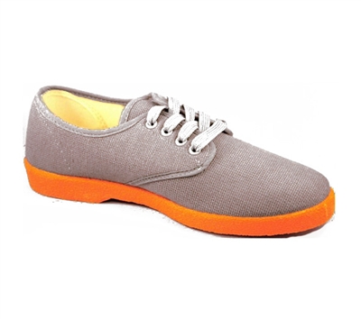 Zig-Zag Gray Sneaker with Orange Sole - 7223