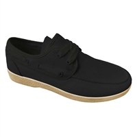 Zig-Zag Black Vintage Hop Sack Boat Shoe 7280