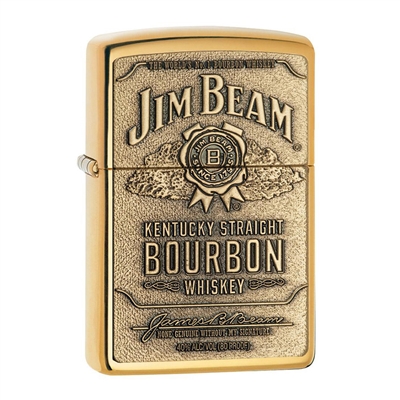 Zippo Jim Beam Brass Emblem Lighter - 254BJB.929