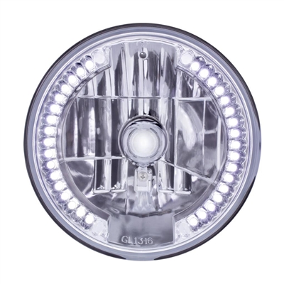 7" Ultralit Crystal Headlight with White LED Position Lights