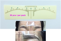 50 pcs x Disposable Eyebrows Rulers Stickers