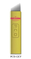 50 pcs x PCD Microblading Eyebrows Needles - 12CF Pins Hard (0.25 mm dia)