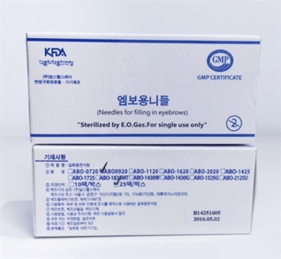 25 pcs x Korea Microblading Eyebrows Needles - 9 Pins Flexi Slant
