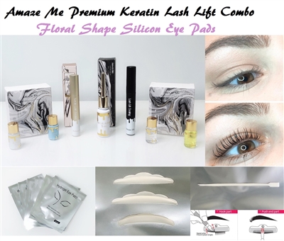 Combo Pack Premium keratin Lash Lift Full Kit - Floral Shape Silicon Pads (Provide with Full Demo Video)