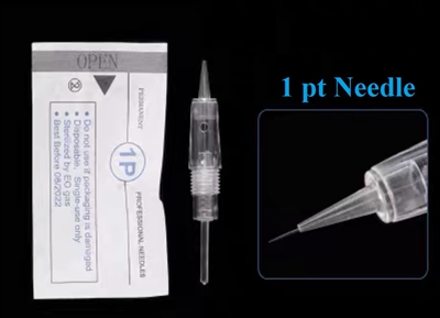10 pcs x 1 pt Round Machine Needle (Transparent Tip)