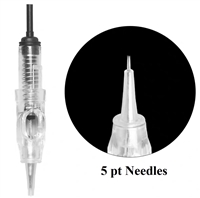 10 pcs x 5 pt Round Machine Needles (Black Tip)