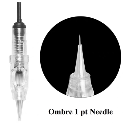 10 pcs x Ombre 1 pt Machine Needles (Black Tip)