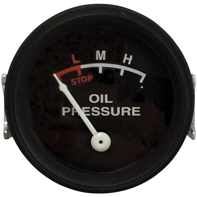 Oil Pressure Gauge (0-25 PSI) - Dash mounted, Black Face                                             