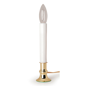 Nine Inch Electric Candle with Brass Plated Base